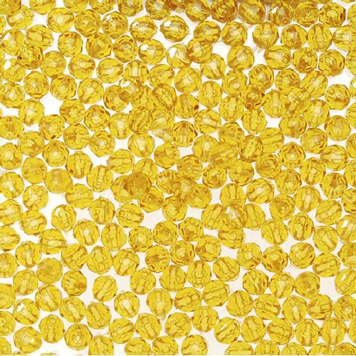 8mm Faceted Plastic Beads Transparent Sun Gold Bulk 1,000 Pieces - artcovecrafts.com