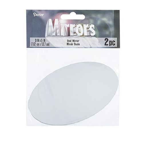3 x 5 inches Bulk Darice DIY Crafts Small Oval Mirrors 2 pieces (6