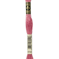 DMC 6 Strand Embroidery Floss Cotton Thread 3733 Dusty Rose 8.7 Yards 1 Skein
