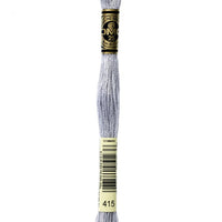DMC 6 Strand Embroidery Floss Cotton Thread 415 Pearl Grey 8.7 Yards 1 Skein