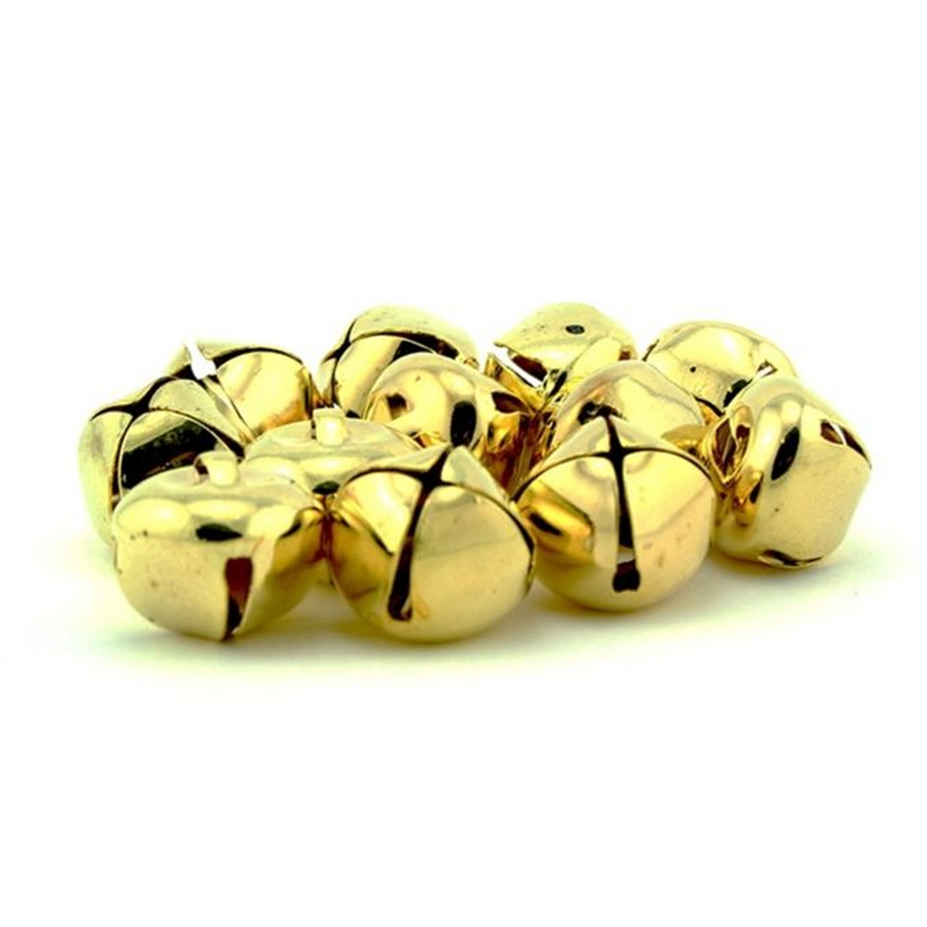 1 Inch Gold Craft Jingle Bells Charms 18 Pieces - artcovecrafts.com