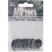1 x 0.75 inch Darice Oval Mirrors 8 Pieces 1613-47 - artcovecrafts.com