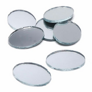 1 x 0.75 inch Mini Glass Craft Oval Mirrors Bulk 48 Pieces Oval Mosaic Mirror Tiles - artcovecrafts.com