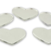 Acrylic Small Heart Mirrors 1.5 x 1.5 Inch 5 Pieces Heart Mirror Mosaic Tiles - artcovecrafts.com