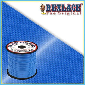 Neon Blue Plastic Rexlace 100 Yard Roll - artcovecrafts.com