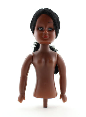 5 inch Plastic Craft Doll -Half Body Doll Pick- Black Skin 1 Piece - artcovecrafts.com