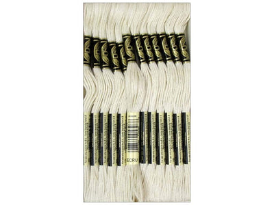 DMC 6 Strand Embroidery Floss Cotton Thread Bulk Ecru 8.7 Yards 12 Skeins