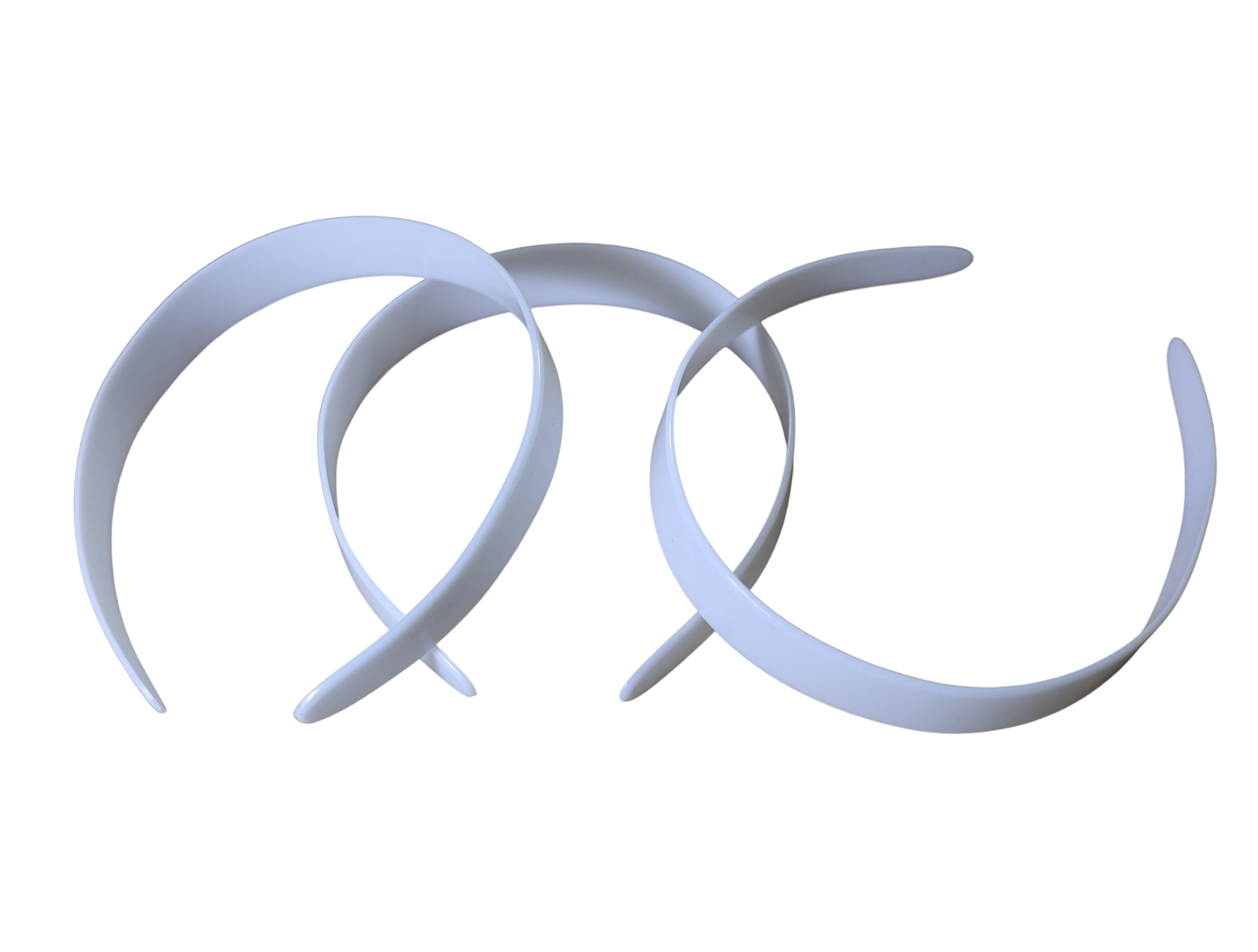 White Plain Plastic Headbands Bulk