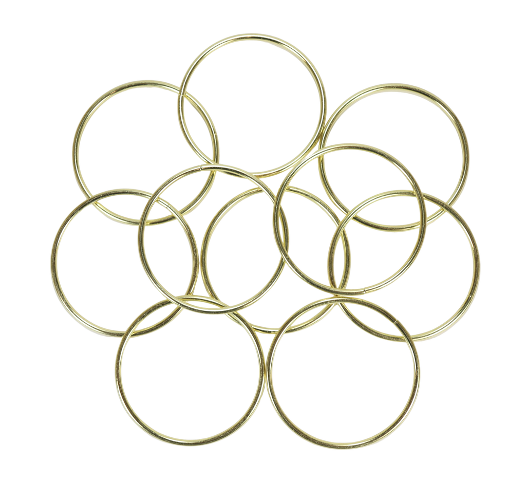 Pepperell Brass Plated Macramé Rings