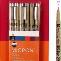 Pigma Assort Colored Micron Pens Set 01 .25mm 6 Pieces 30063