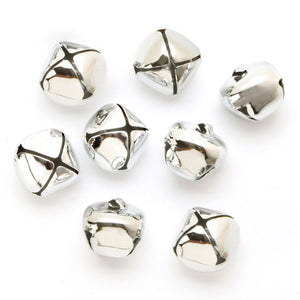 1 Inch 25mm Vacuum Silver Large Craft Jingle Bells 8 Pieces