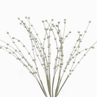 White Beaded Pearl Sprays 12 Pieces - artcovecrafts.com