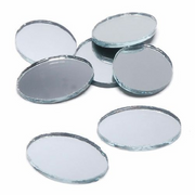 2 x 1.5 inch Mini Oval Glass Mirrors Bulk 24 Pieces Mosaic Mirror Tiles - artcovecrafts.com