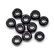 9mm Opaque Black Plastic Pony Beads Bulk
