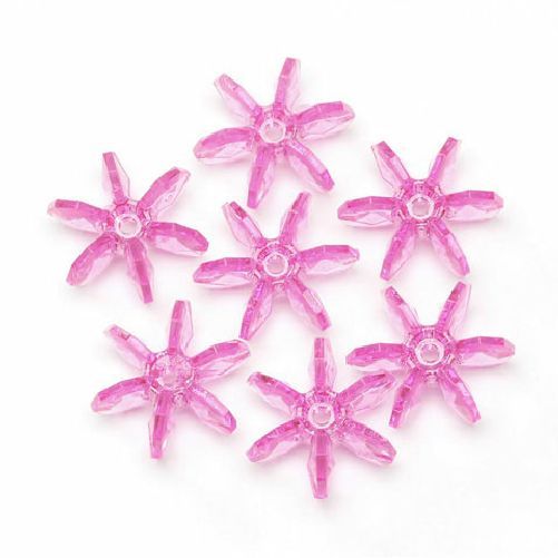 12mm Transparent Hot Pink Starflake Beads 500 Pieces - artcovecrafts.com
