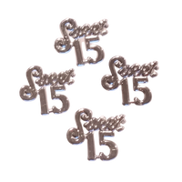 Miniature Acrylic Clear Sweet 15 Sign Charm Capias 24 Pieces