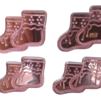 Miniature Acrylic Pink Baby Booties Charms Capias 24 Pieces