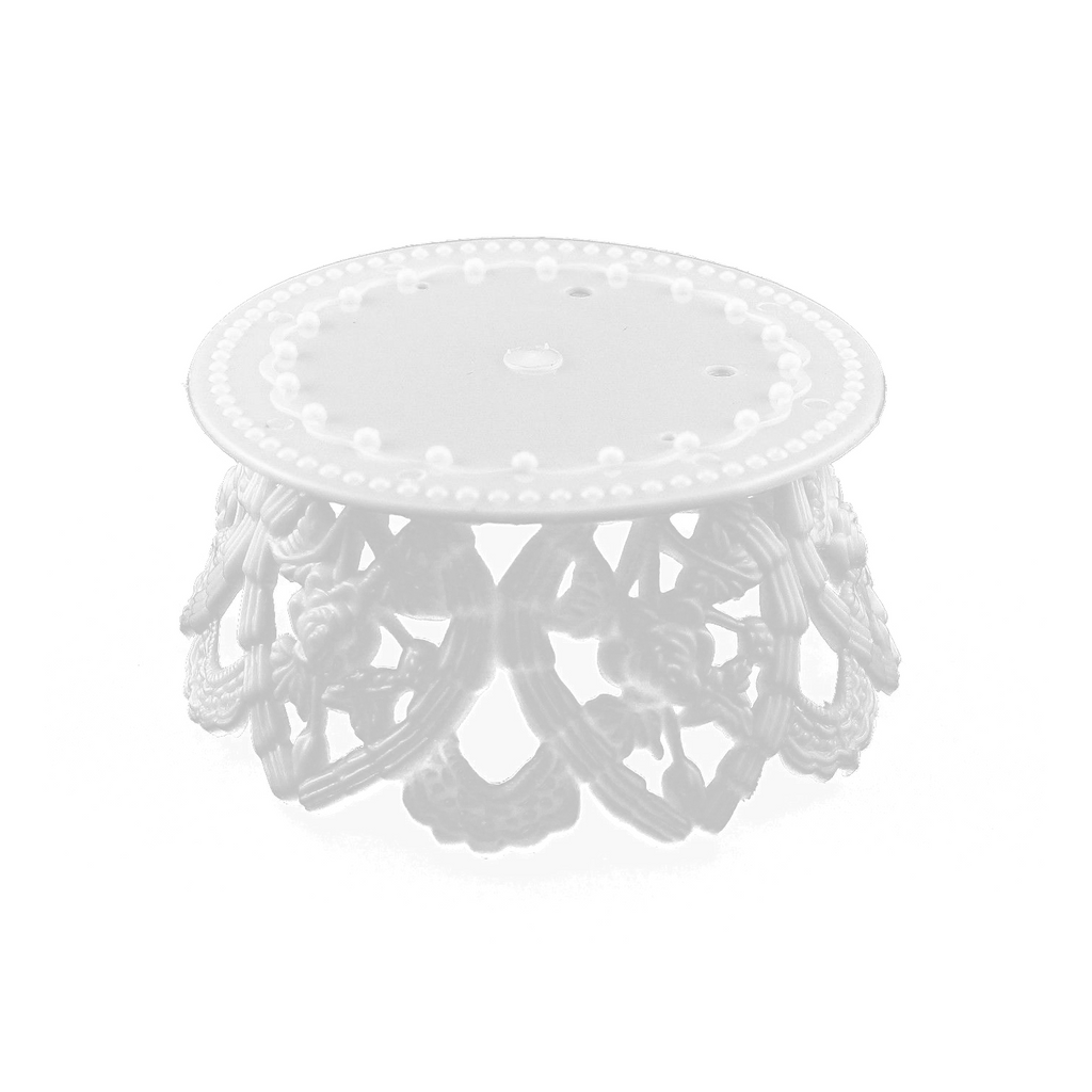 3.5 Inch White Plastic Ornament Base For Cake Topper Base & Favors 12 Pieces - artcovecrafts.com