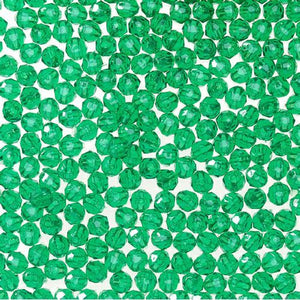 6mm Transparent Christmas Green Faceted Beads 480 Pieces - artcovecrafts.com
