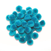 0.5 inch Turquoise Tiny Craft Pom Poms 100 Pieces - artcovecrafts.com