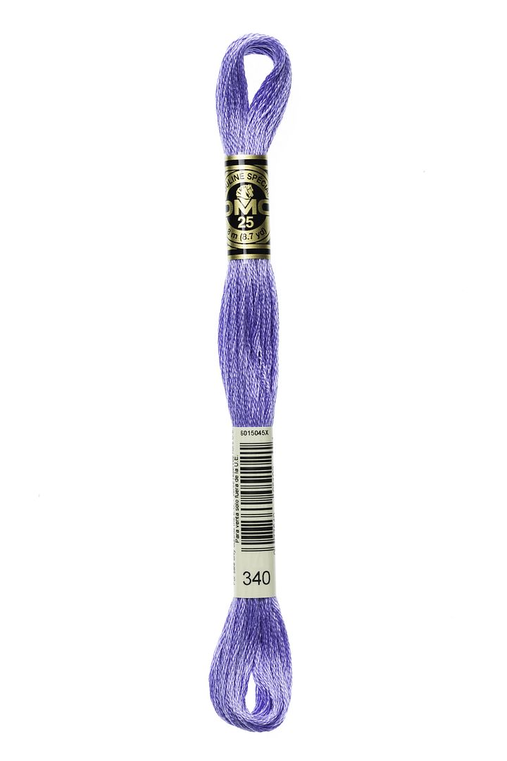 DMC 6 Strand Embroidery Floss Cotton Thread 340 Medium Blue Violet 8.7 Yards 1 Skein