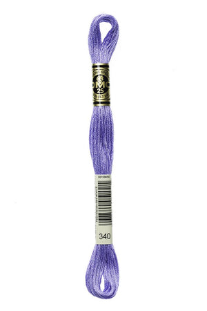 DMC 6 Strand Embroidery Floss Cotton Thread 340 Medium Blue Violet 8.7 Yards 1 Skein