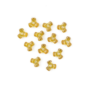 11 mm Acrylic Sun Gold Tri Beads 1,000 Pieces - artcovecrafts.com