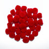 0.75 inch Red Mini Craft Pom Poms 100 Pieces - artcovecrafts.com