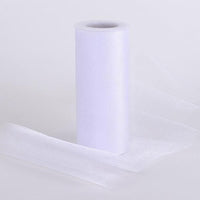 White Tulle 6 inch Roll 25 Yards - artcovecrafts.com