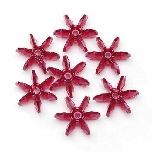 25mm Transparent Ruby Starflake Beads 144 Pieces - artcovecrafts.com