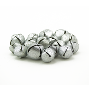 Glitter Silver Small Craft Jingle Bells Assorted Sizes 18 Pieces - artcovecrafts.com