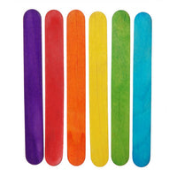 Colored  Jumbo Craft Sticks 5-7/8 X 3/4 inch 75 Pieces