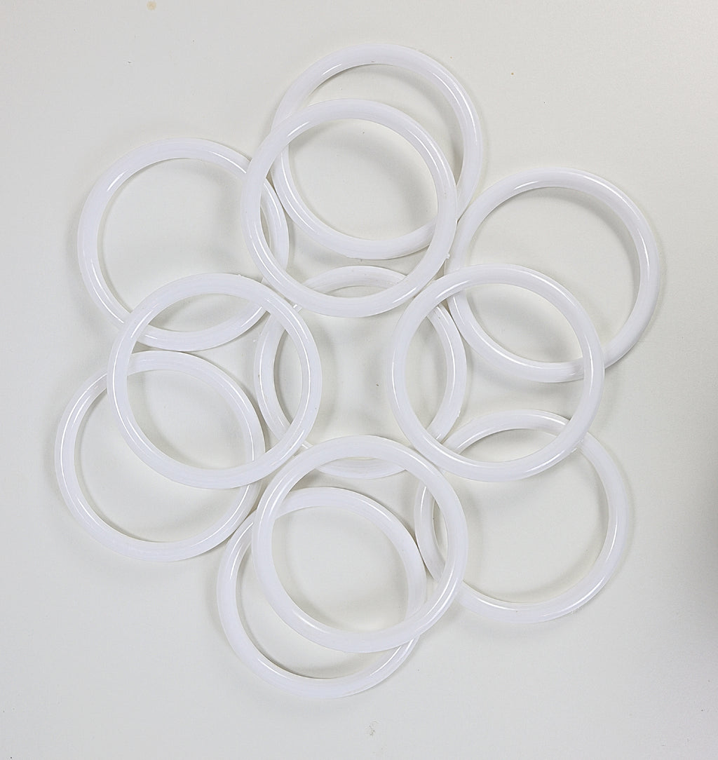 3 inch White Plastic Acrylic Rings