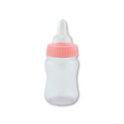 4.25 inch Fillable Plastic Mini Baby Bottles Pink Cap 24 Pieces Baby Shower Shower Favors - artcovecrafts.com