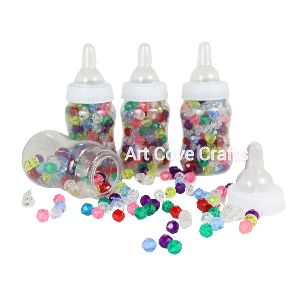4.25 inch Fillable Plastic Mini Baby Bottles Bulk White Cap 24 Pieces Baby Shower Shower Favors