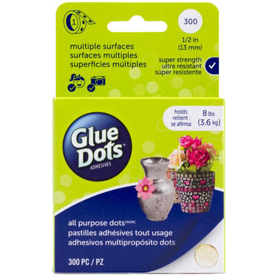 1/2 Inch Glue Dots Permanent All Purpose 300 Dots