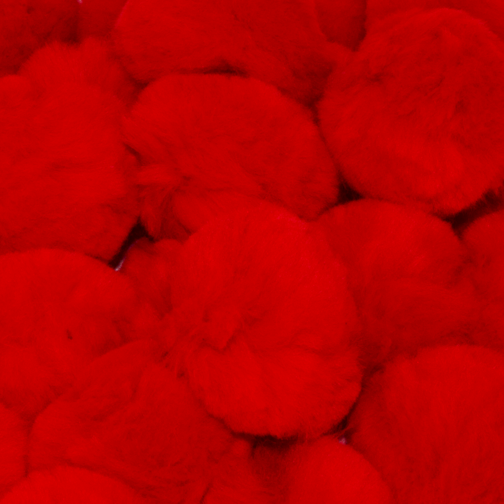 1.5 inch Red Craft Pom Poms 50 Pieces - artcovecrafts.com