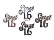 Miniature Acrylic Clear Sweet 16 Sign Charm Capias 24 Pieces