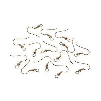 1 inch Gold Platted Brass Fish Hook or French Hook Earring Wires 12 Pieces