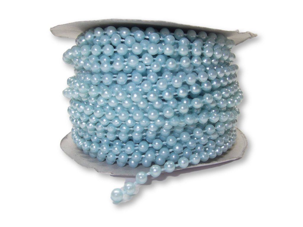 4mm Light Blue Plastic Fused Pearls Garland Strands for Decorating & Crafts 24 Yards - artcovecrafts.com