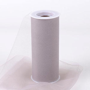 Silver Tulle 6 inch Roll 25 Yards - artcovecrafts.com