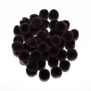 0.5 inch Brown Tiny Craft Pom Poms 100 Pieces - artcovecrafts.com
