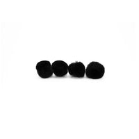 0.75 inch Black Mini Craft Pom Poms 100 Pieces - artcovecrafts.com