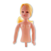 5 inch Plastic Craft Doll -Half Body Doll Pick- Blonde Hair 1 Piece - artcovecrafts.com