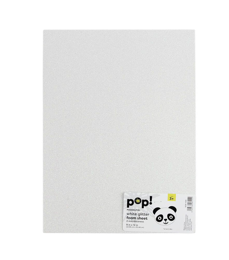 9 x 12 Craft Glitter Foam Sheet White 1 Piece