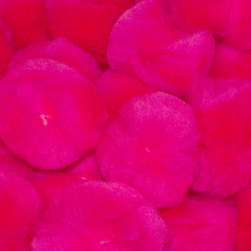 1.5 inch Neon Pink Craft Pom Poms 50 Pieces