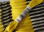 DMC 6 Strand Embroidery Floss Cotton Thread Bulk 444 Dark Lemon 8.7 Yards 12 Skeins