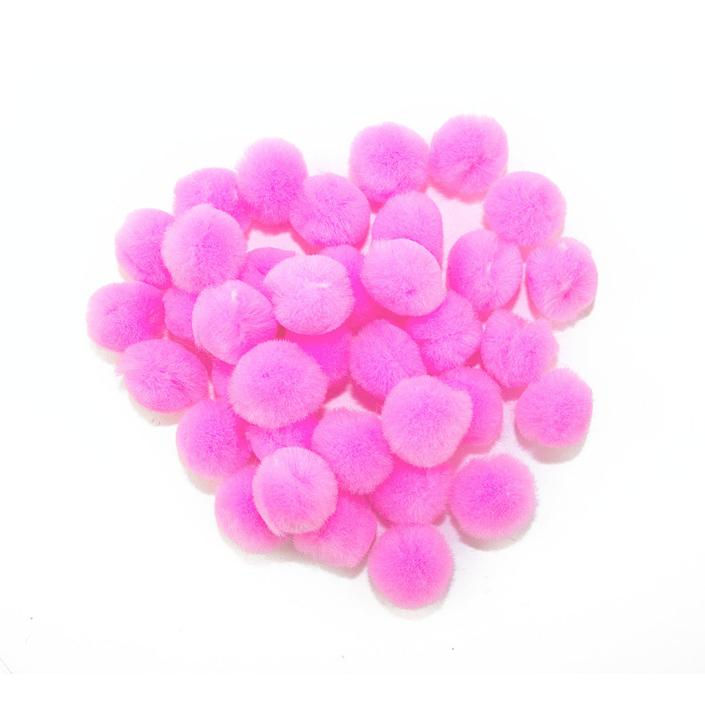0.5 inch Pink Tiny Craft Pom Poms 100 Pieces