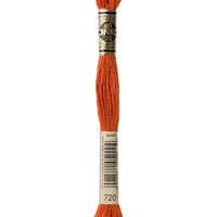 DMC 6 Strand Embroidery Floss Cotton Thread 720 Dk Orange Spice 8.7 Yards 1 Skein