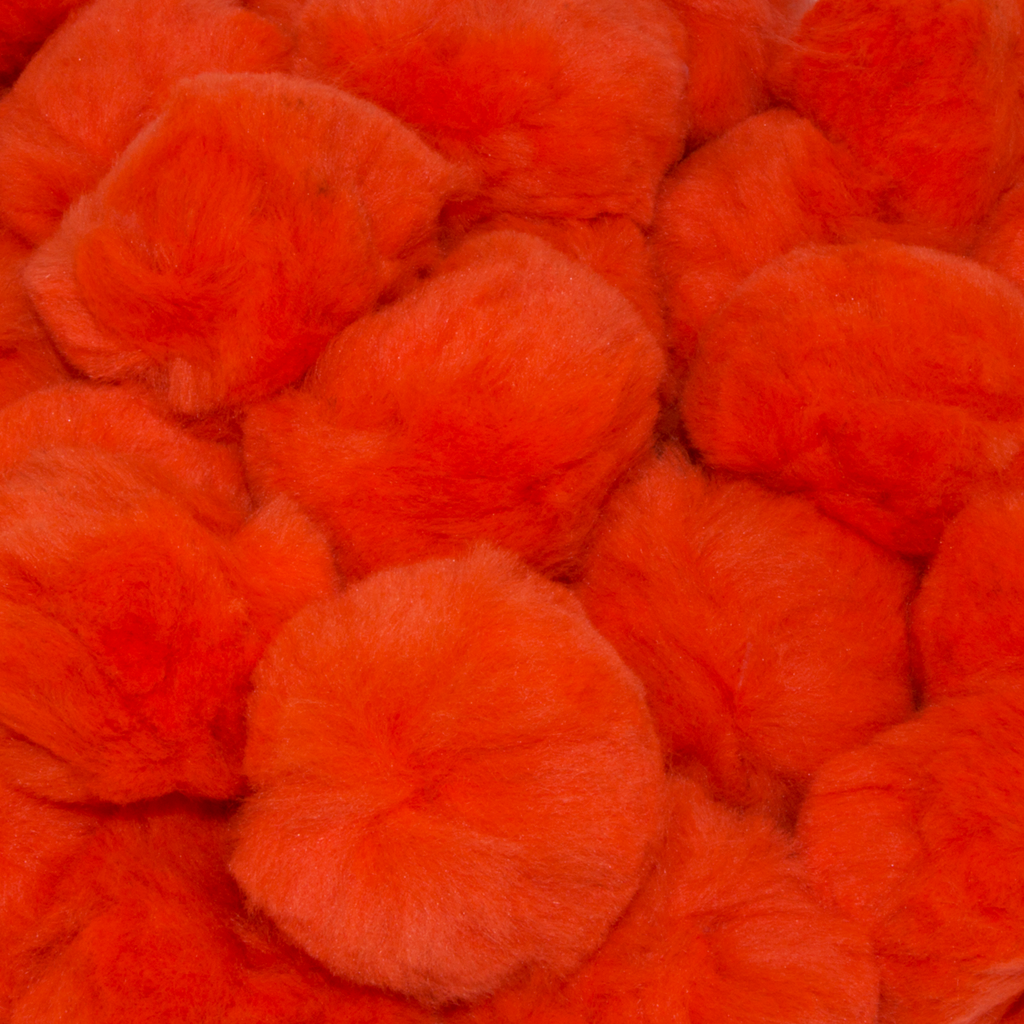 2.5 Inch Orange Large Craft Pom Poms 15 Pieces